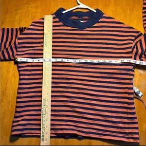 Madewell Long Sleeve Top - Navy and Orange Stripes